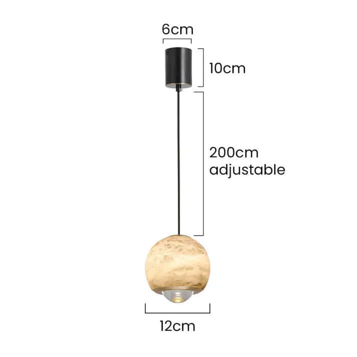 Nordycka Lampa Wisząca Kula z Marmuru i Alabastru