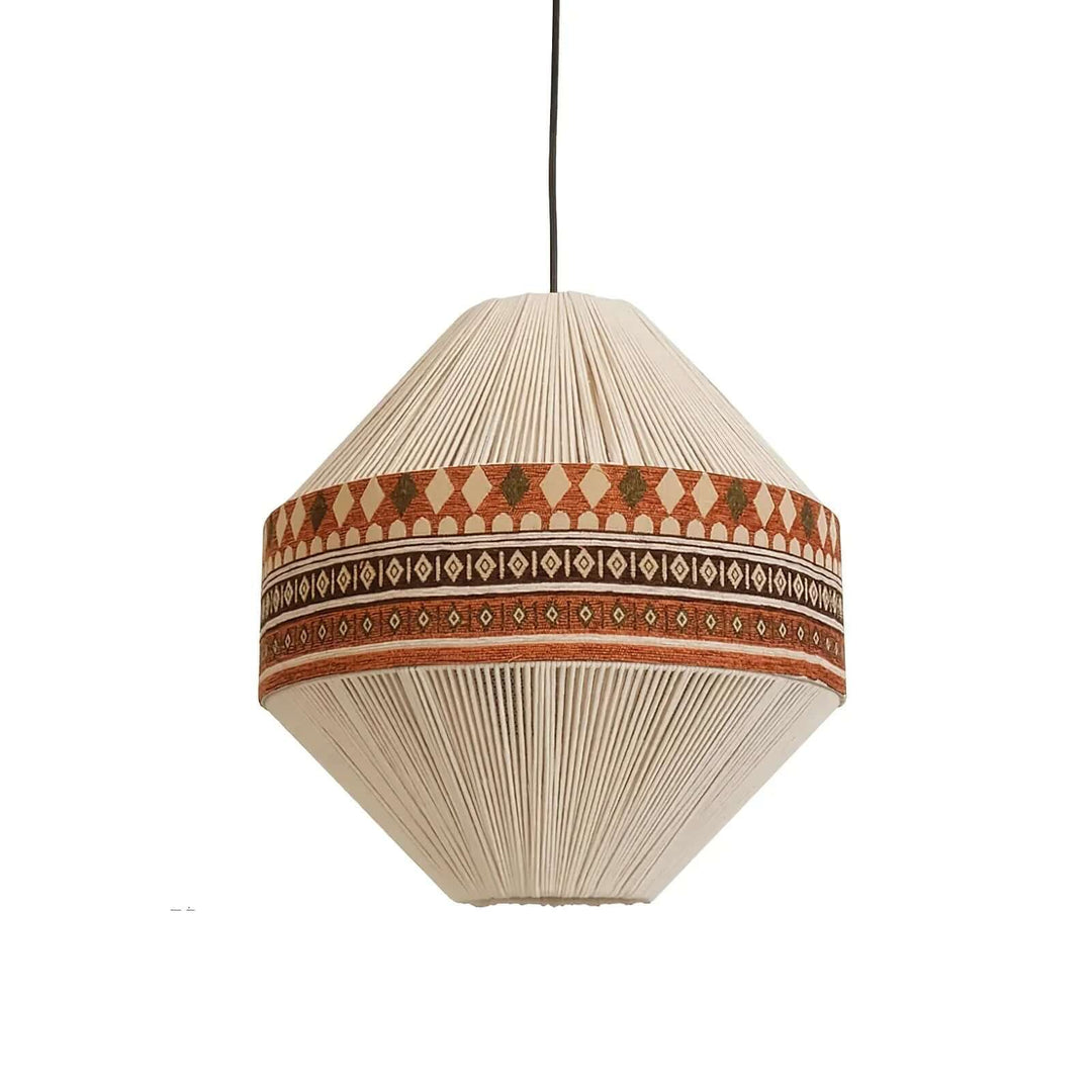 Lampa wisząca boho z frędzlami w kolorze niebieskim