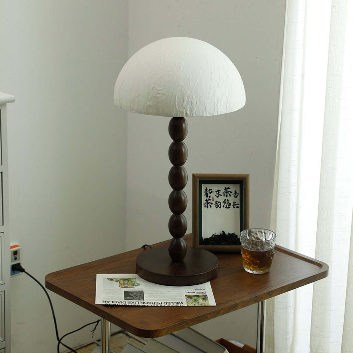 Stylowa lampa stołowa papierowy klosz – oświetlenie nastrojowe
