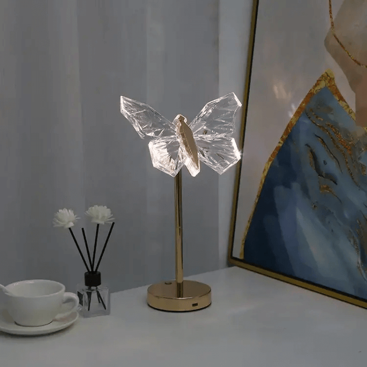Kryształowa lampa stołowa Motyl