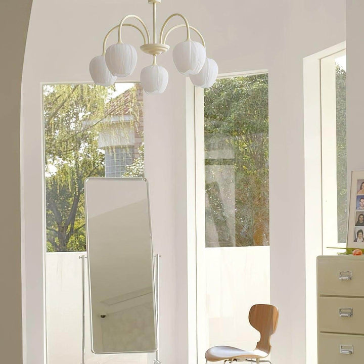 Żyrandol Koniczyna Matcha z białym szkłem