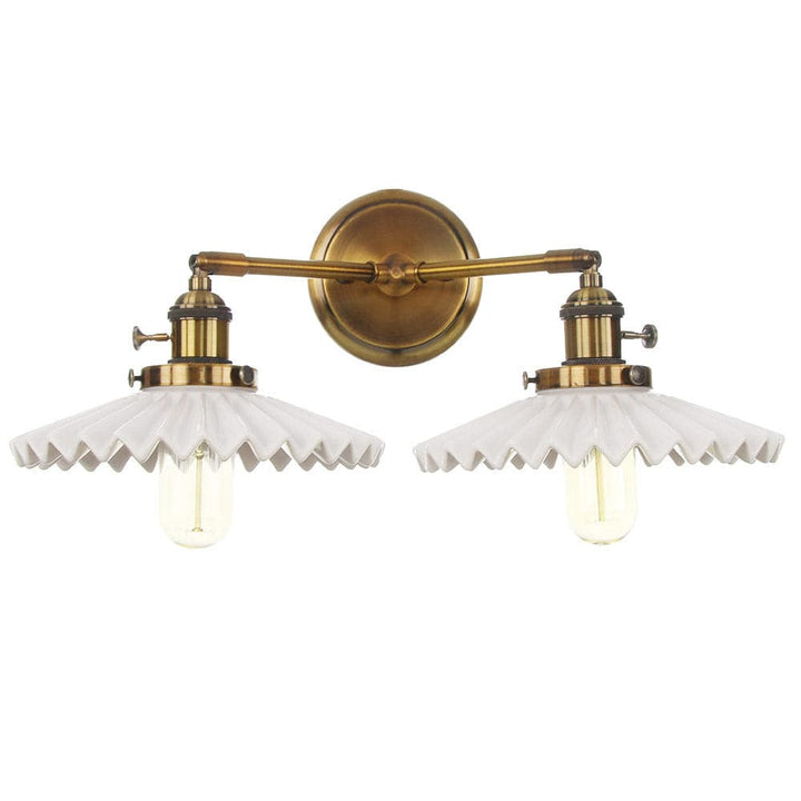 Antyczna Ceramiczna Lampa Kinkietowa z Podwójną Głowicą
