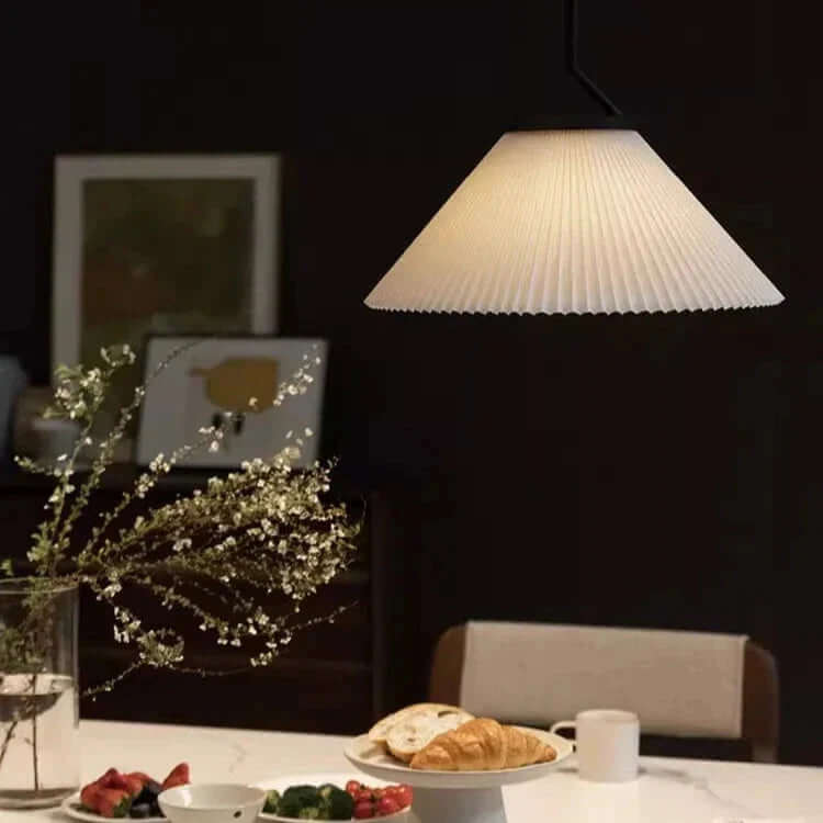 Nordycka Plisowana Kremowa Lampa Wisząca