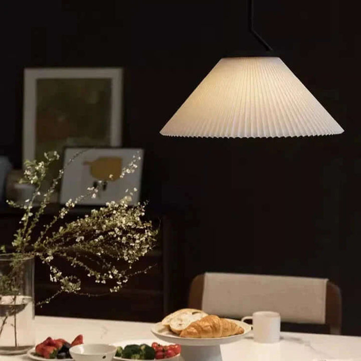 Nordycka Plisowana Kremowa Lampa Wisząca