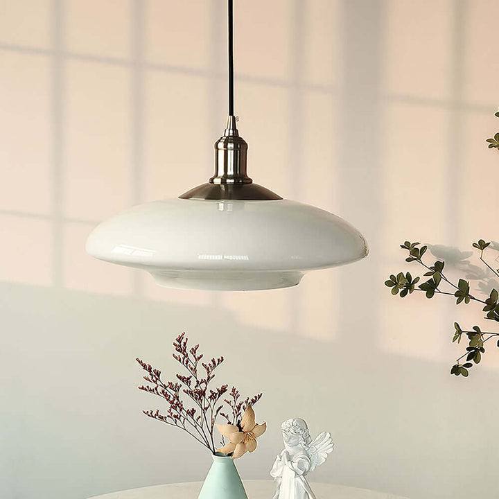 Nowoczesna Biała Szklana Lampa Wisząca