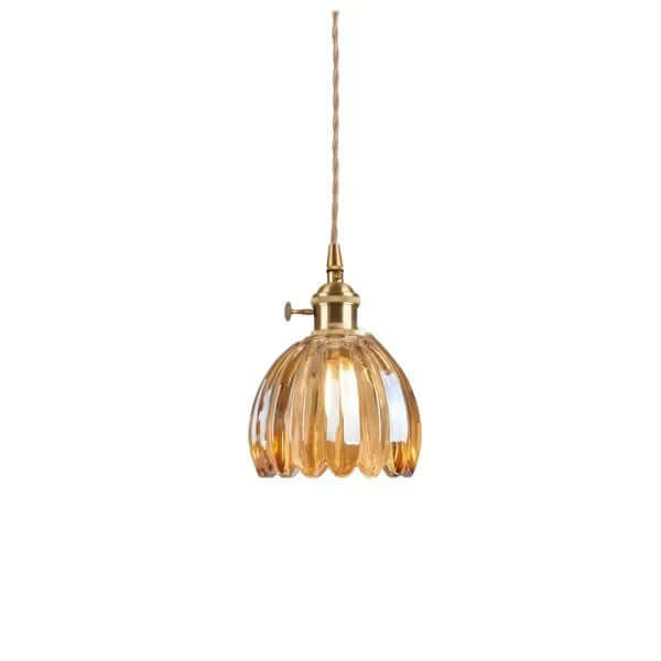 Suspension Japonaise Rétro En Verre À Fleurs