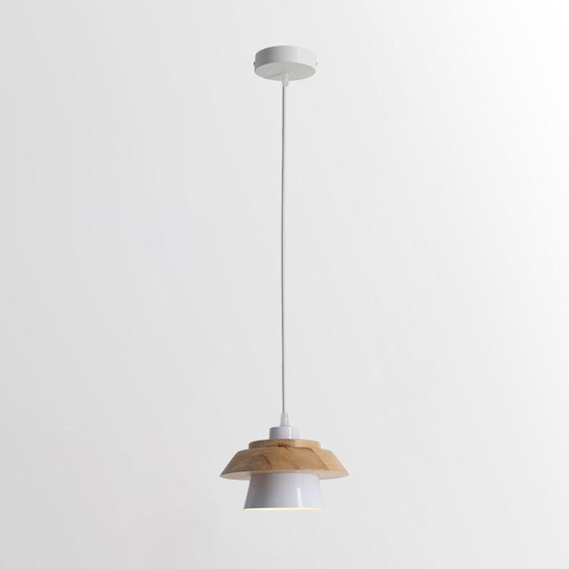 Drewniana Lampa Wisząca z Elementami Kamienia