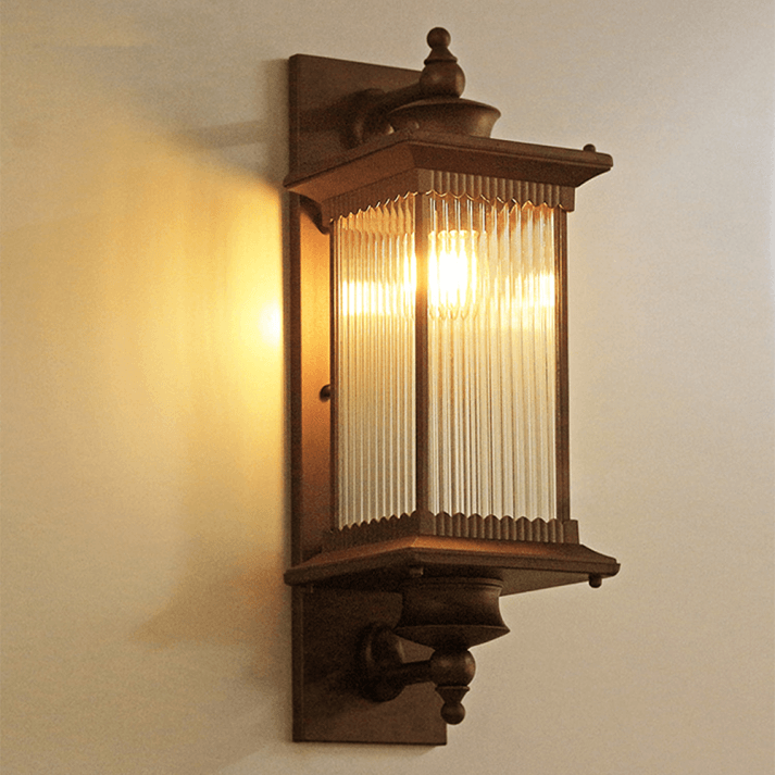 Zewnętrzna Lampa Ścienna Retro Prostokątna