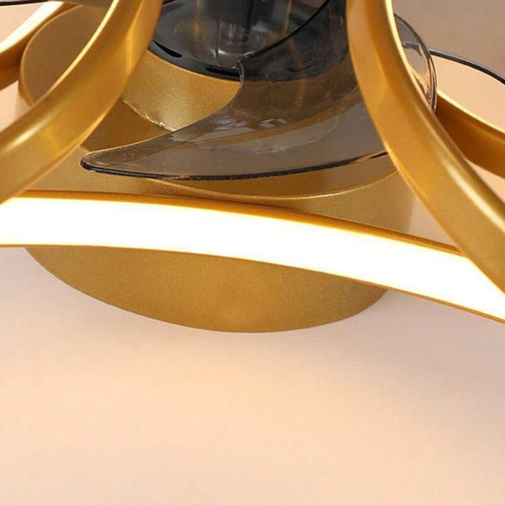 Kwiatowy nowoczesny wentylator sufitowy LED z pilotem