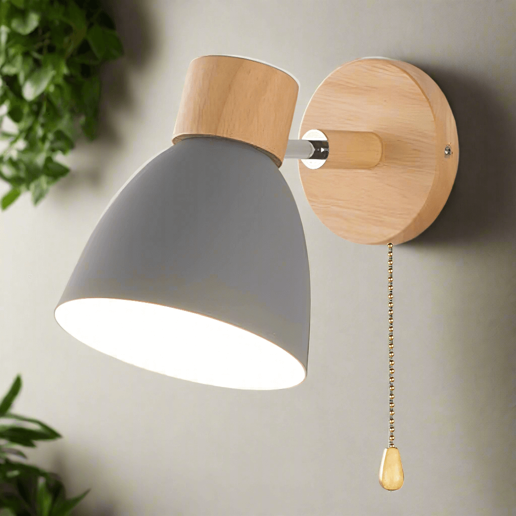 Lampa ścienna w kolorze szarym, nowoczesny design