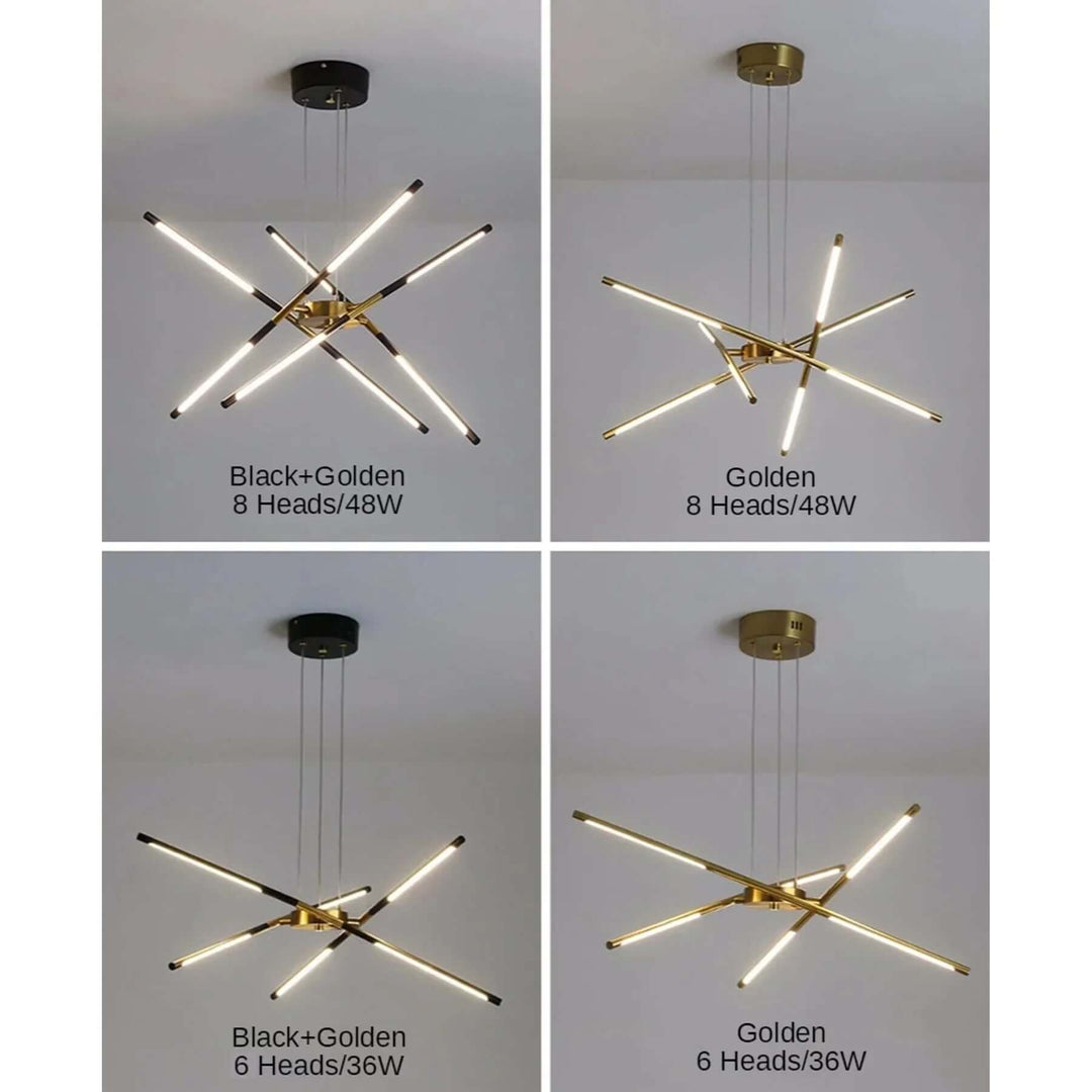 Lampa wisząca pająk w kolorze złotym