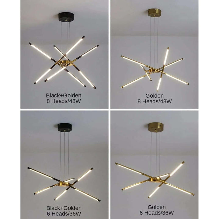 Lampa wisząca pająk w kolorze złotym