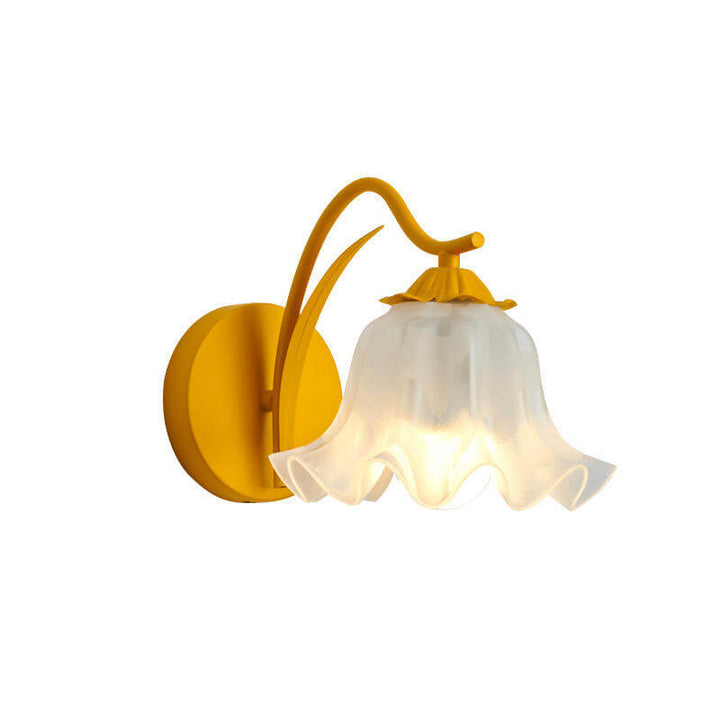 Retro ścienna lampa kwiatowa do ogrodu