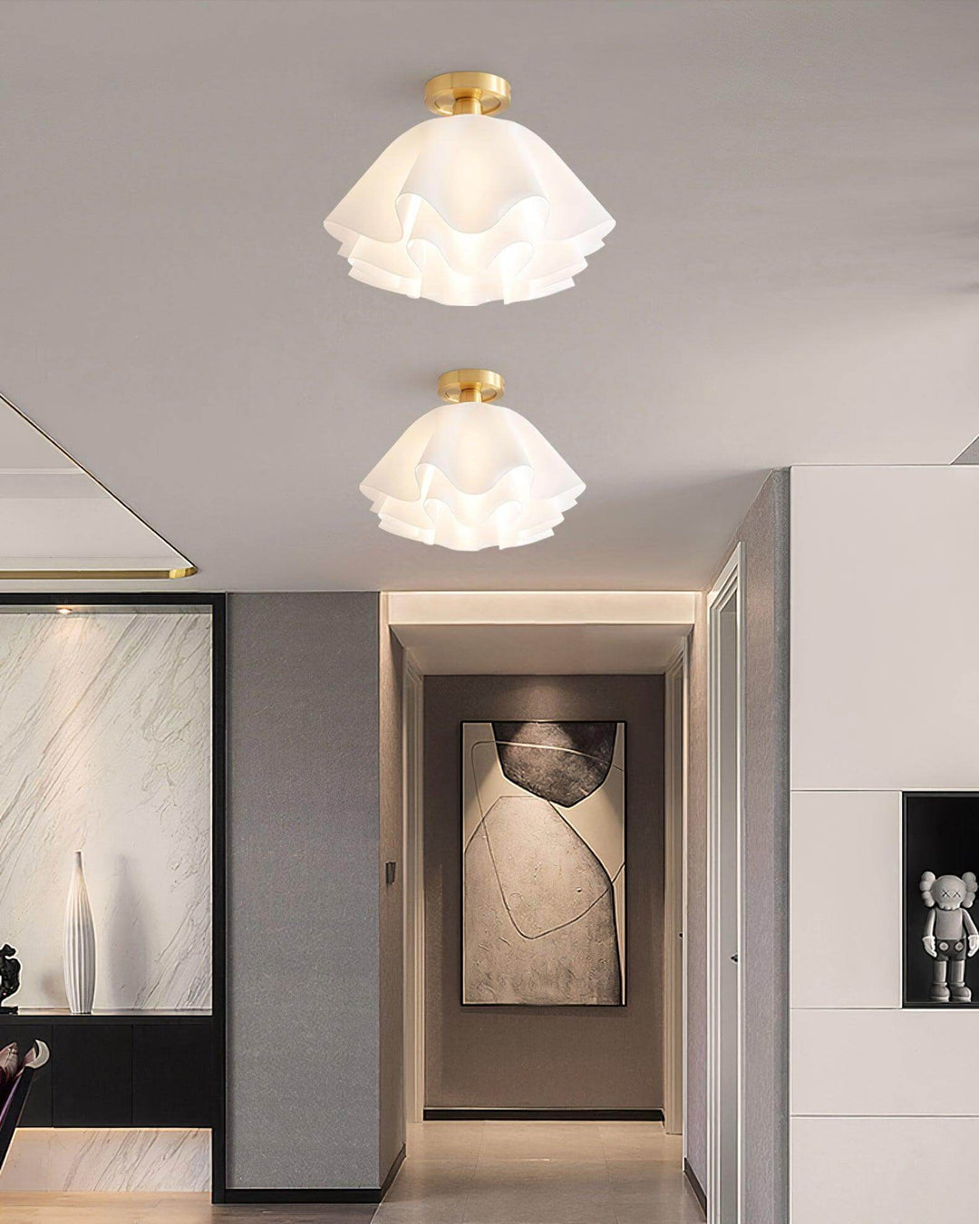 Lampa sufitowa Gailon, szczegóły miedzianego wykończenia