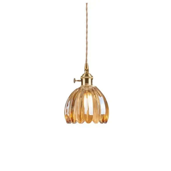 Wisząca Lampa Szklana w Stylu Japońskiego Retro z Motywem Kwiatowym