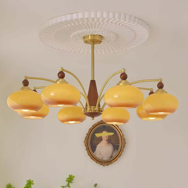 Industrialna Lampa Wisząca Retro - Biała, 8 głowic