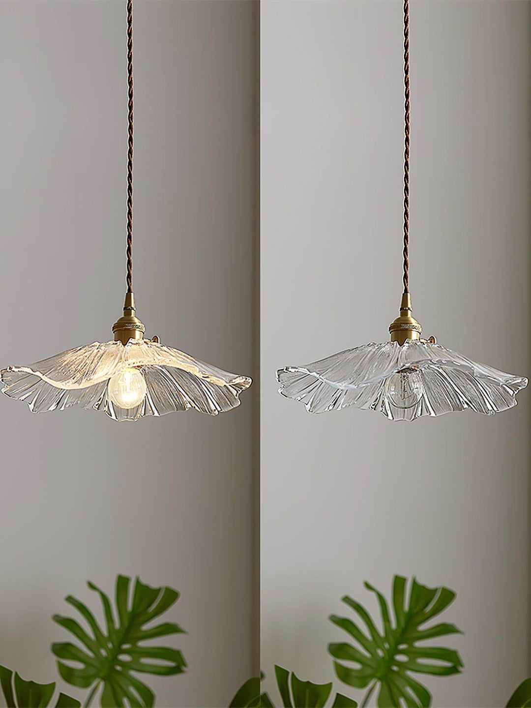 Elegancka lampa wisząca ze szklanym kloszem