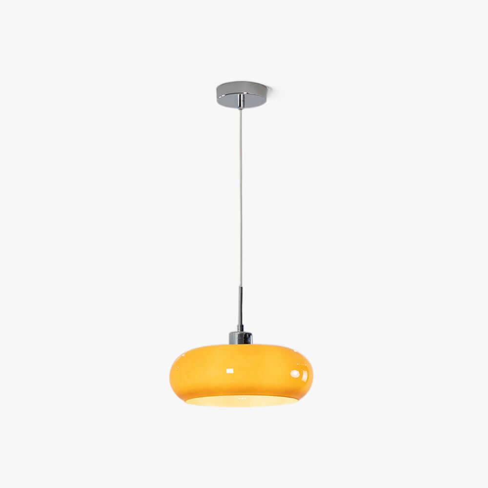 Nowoczesna szklana lampa wisząca Hailie w kształcie chleba, biała