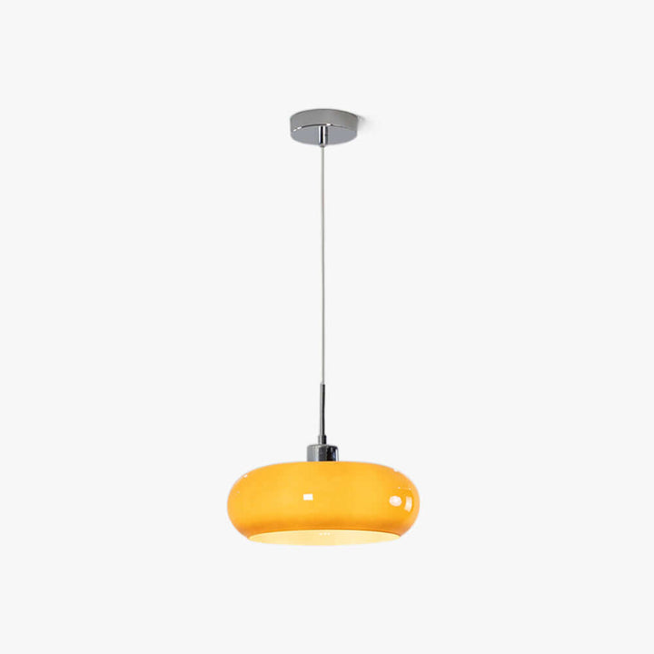 Nowoczesna szklana lampa wisząca Hailie w kształcie chleba, biała