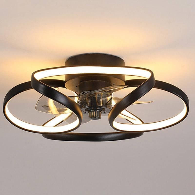 Kwiatowy nowoczesny wentylator sufitowy LED z pilotem