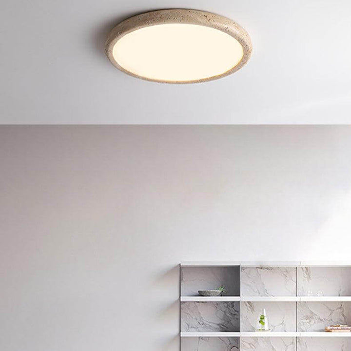 Lampa sufitowa LED z naturalnego kamienia widok z boku