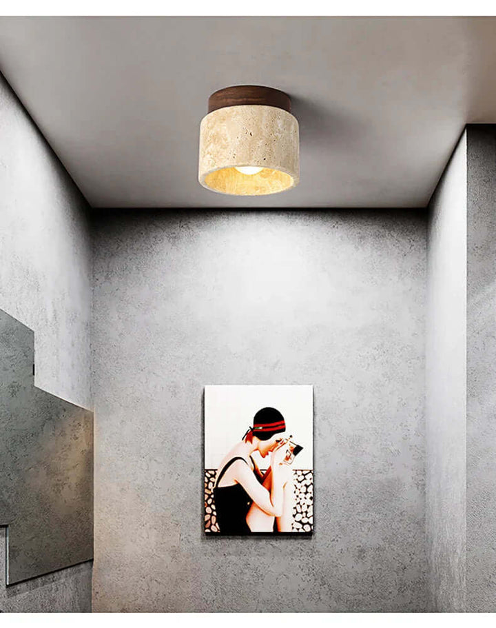 Kremowa lampa sufitowa w japońskim stylu