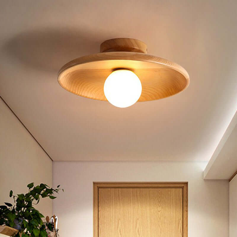 Lampa sufitowa w kształcie płytkiej misy