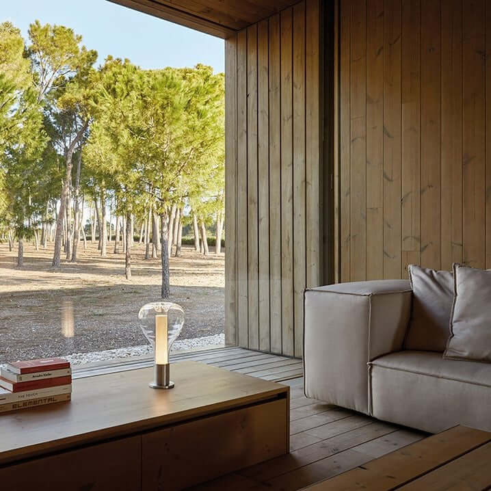 Lampa stołowa do salonu z efektem artystycznym