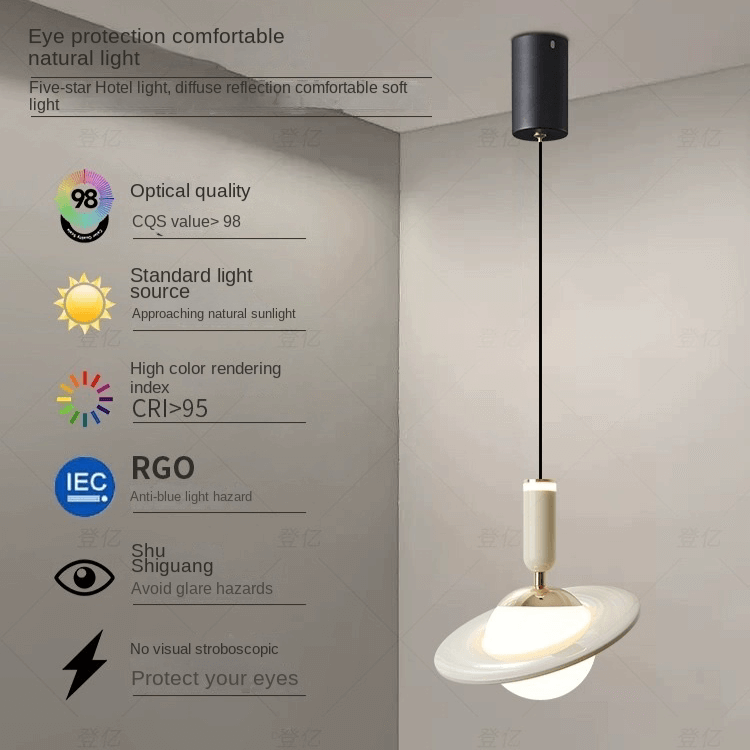 Nowoczesna lampa wisząca LED o kształcie Saturna