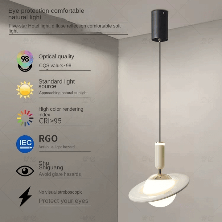 Nowoczesna lampa wisząca LED o kształcie Saturna