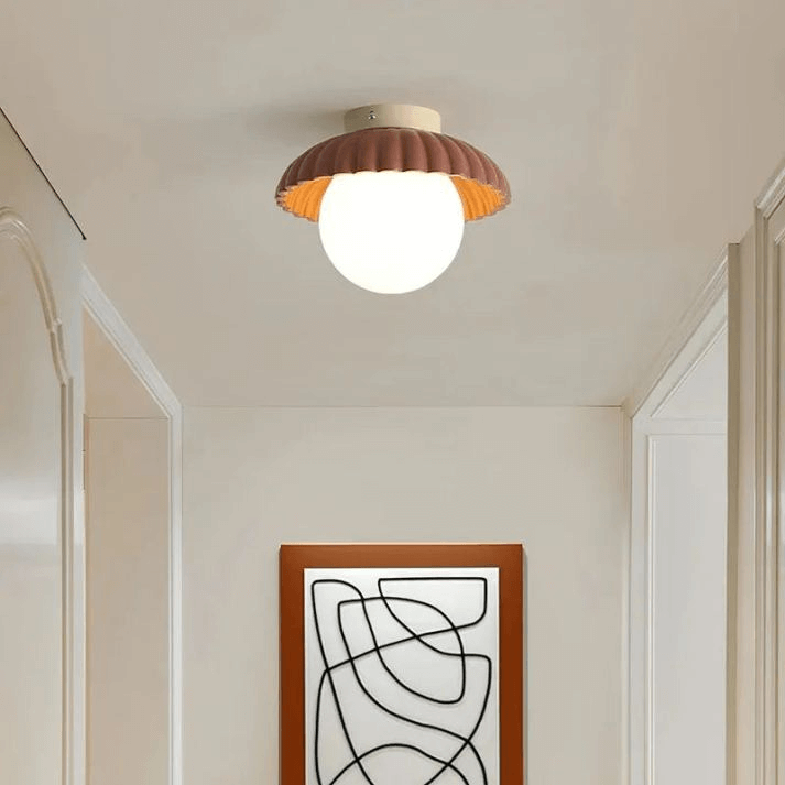 Żelazna i Szklana Lampa Sufitowa