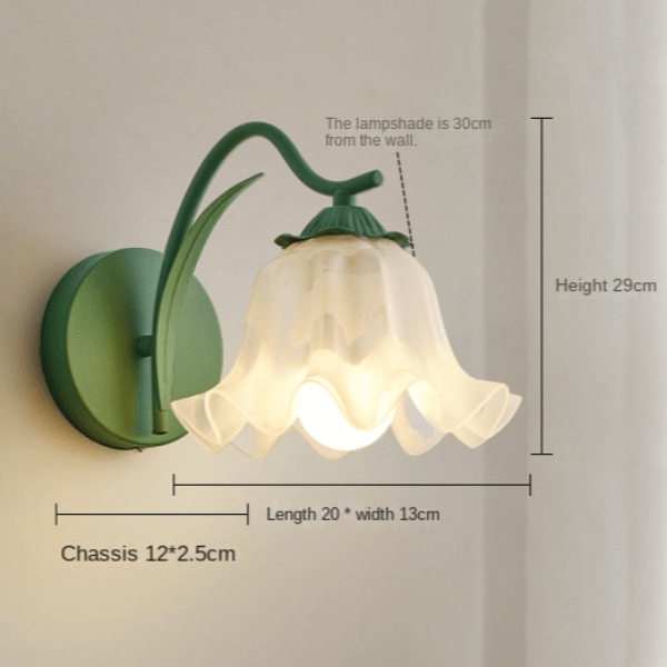 Retro ścienna lampa kwiatowa do ogrodu
