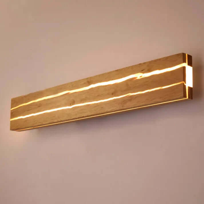 Nowoczesna drewniana lampa ścienna, eleganckie oświetlenie domu