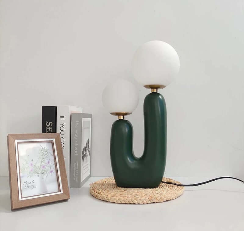 Lampa Kaktus z dwiema szklanymi kulami