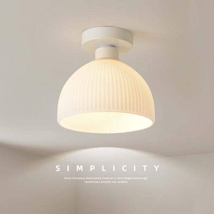 Nowoczesna mlecznobiała szklana lampa sufitowa