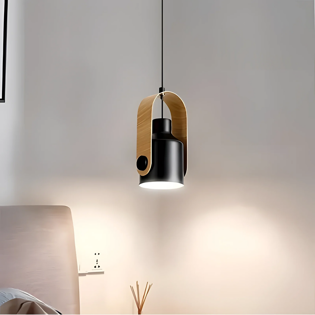 Lampa Wisząca Nordycka Drewno Metal