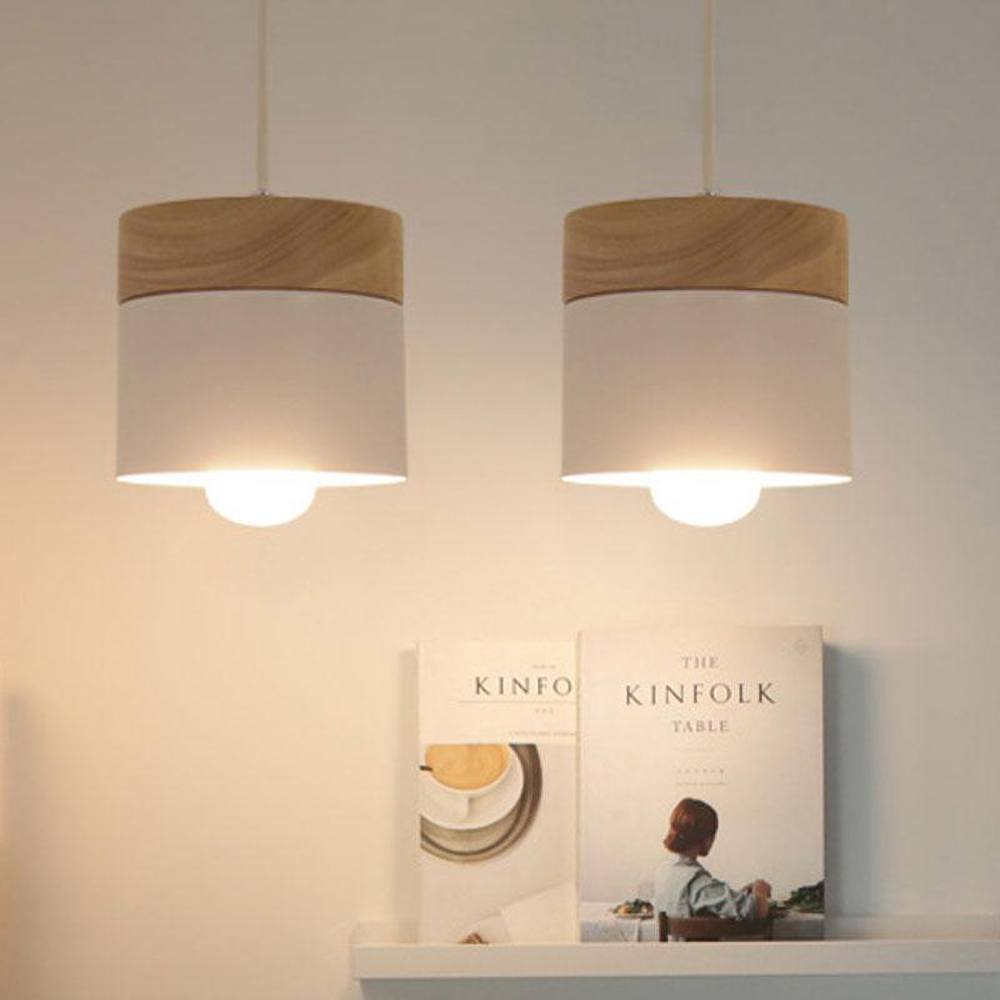 Lampa Wisząca Robinson z Drewna i Metalu w Stylu Skandynawskim