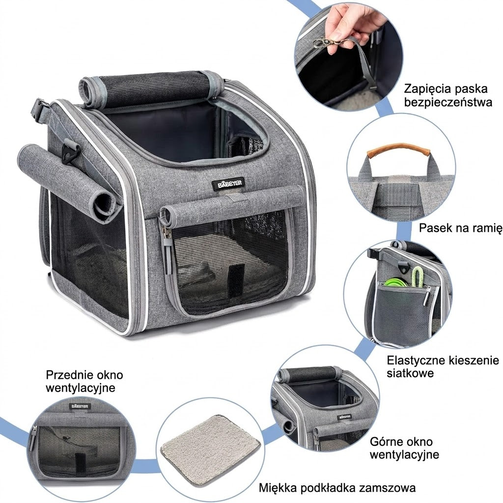 Torba Transportowa 3w1 dla Psa na Rower – Bezpieczeństwo i Komfort