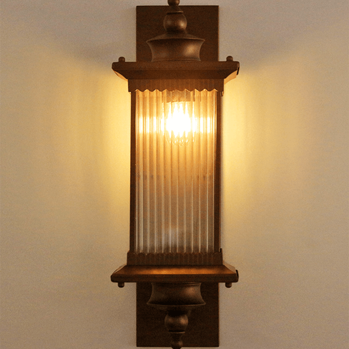 Zewnętrzna Lampa Ścienna Retro Prostokątna
