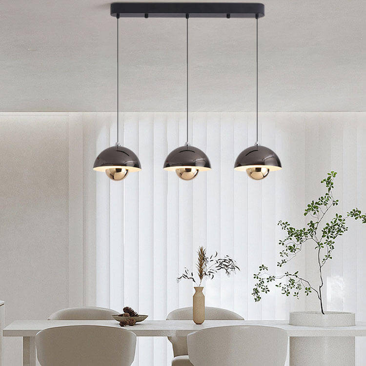 Lampa wisząca z metalu i miedzi