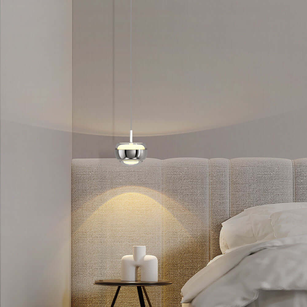 Minimalistyczna lampka wisząca LED półokrągła, czarna