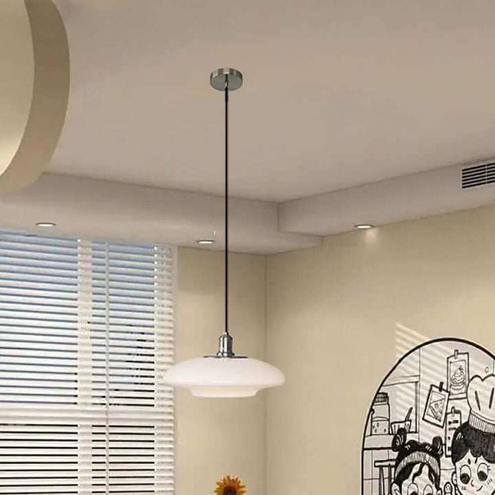 Nowoczesna Biała Szklana Lampa Wisząca