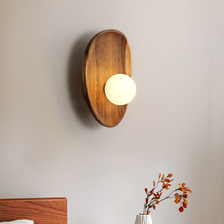 Drewniany kinkiet ścienny, naturalny