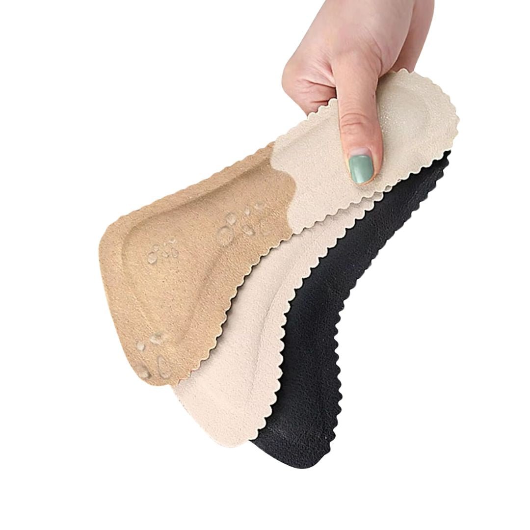 Wkładki z pianki pamięciowej dla komfortu w wysokich obcasach, regulowane, antypoślizgowe, niewidoczne, oddychające.