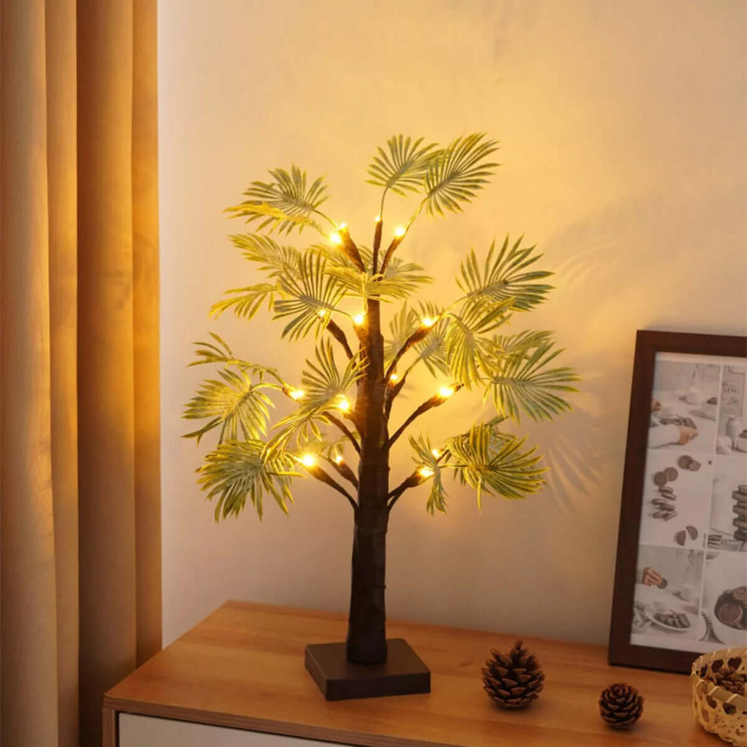 Świąteczne lampki LED w kształcie liści palmowych