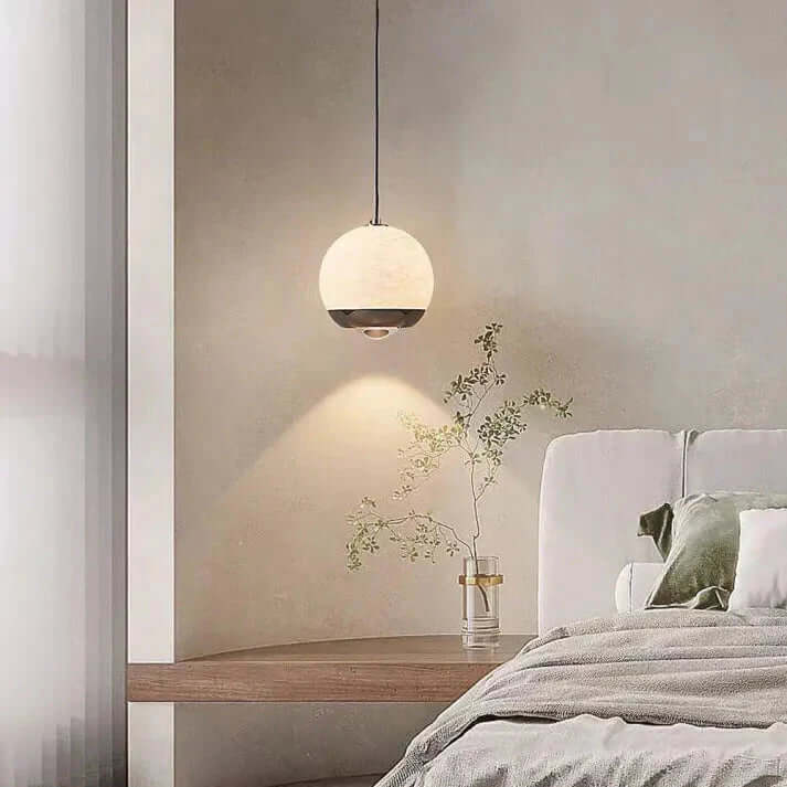 Nordycka Lampa Wisząca Kula z Marmuru i Alabastru