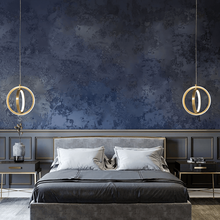 Wisząca Lampa LED z Dwoma Pierścieniami - Złoty Design