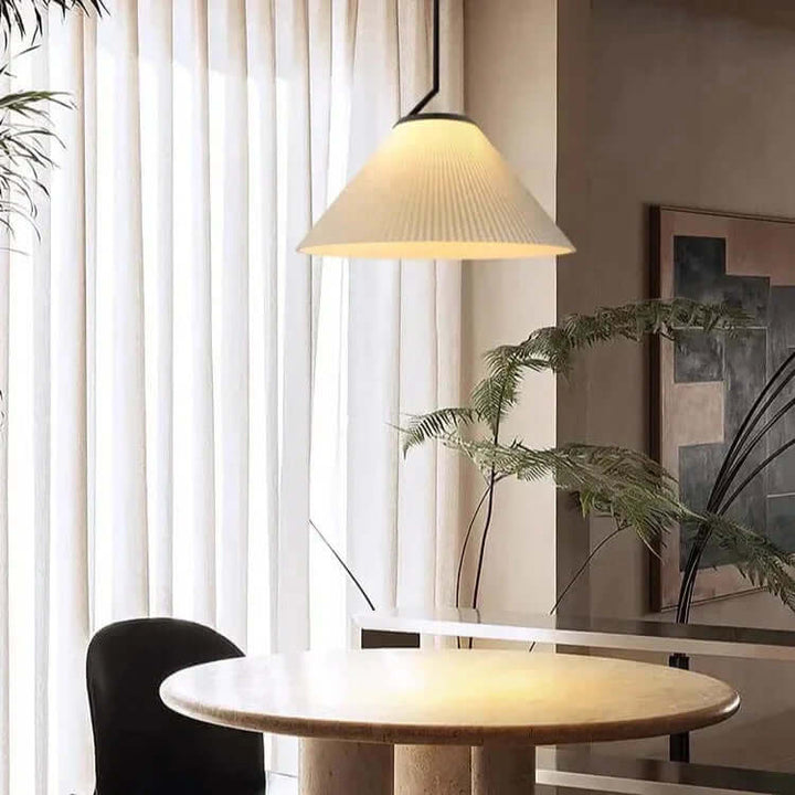 Nordycka Plisowana Kremowa Lampa Wisząca