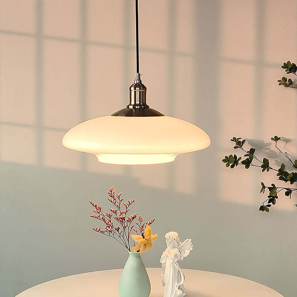 Nowoczesna Biała Szklana Lampa Wisząca