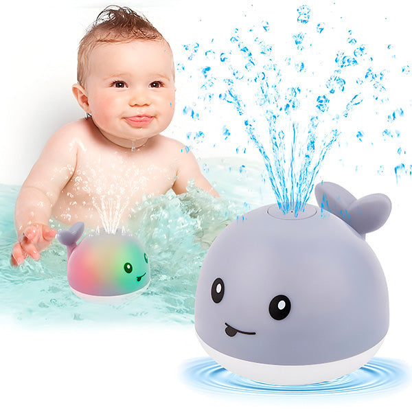 Interaktywny wieloryb do kąpieli dla dzieci, strumienie wody, kolorowe LED, zabawny, bezpieczny, materiał bez BPA do radosnej kąpieli